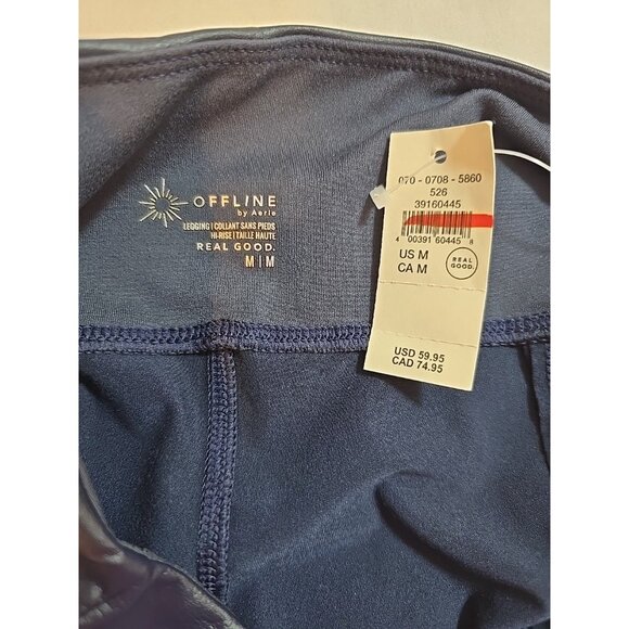 OFFLINE By Aerie Real Good Faux Leather High Rise Legging Navy Size M  New - Picture 5 of 16